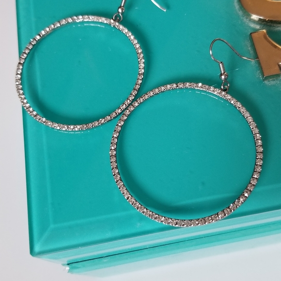 Diamond Hoops - Picture 2 of 3